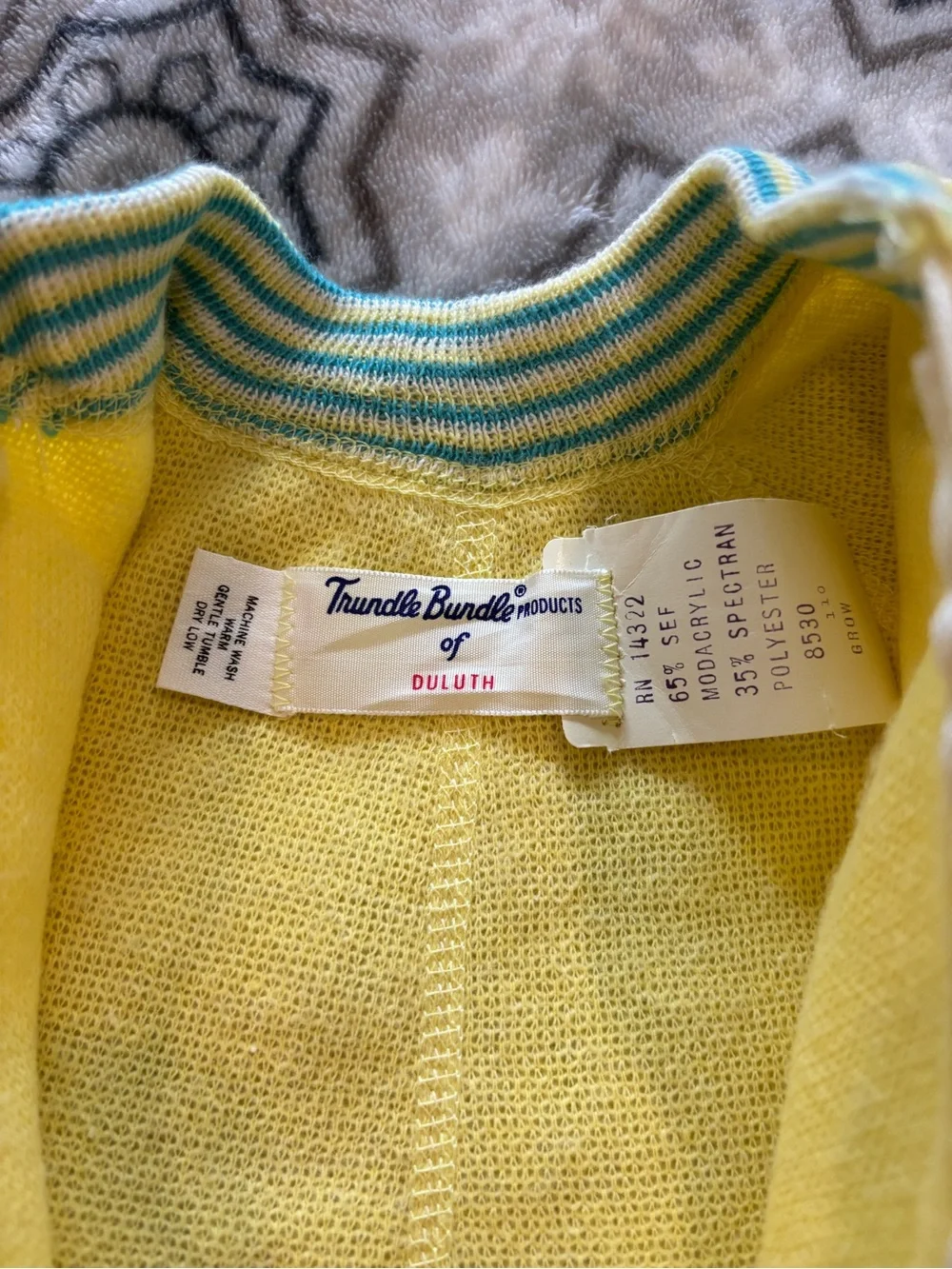Mid-To-Late 1970s Vintage Trundle Bundle Yellow Bunny Patch Grow Bag